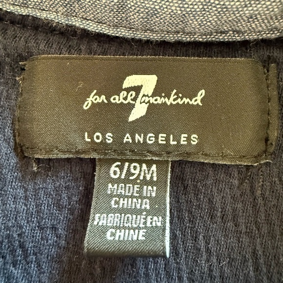 7 For All Mankind Dark Blue Kids Button Down Shirt Set - Picture 3 of 4